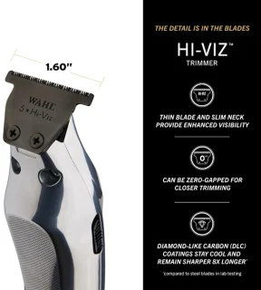 Wahl Hi-Viz Draadloze Trimmer Zilver