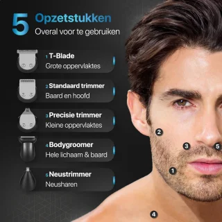 Wellshave 5-in-1 Baard- en Bodytrimmer voor Heren
