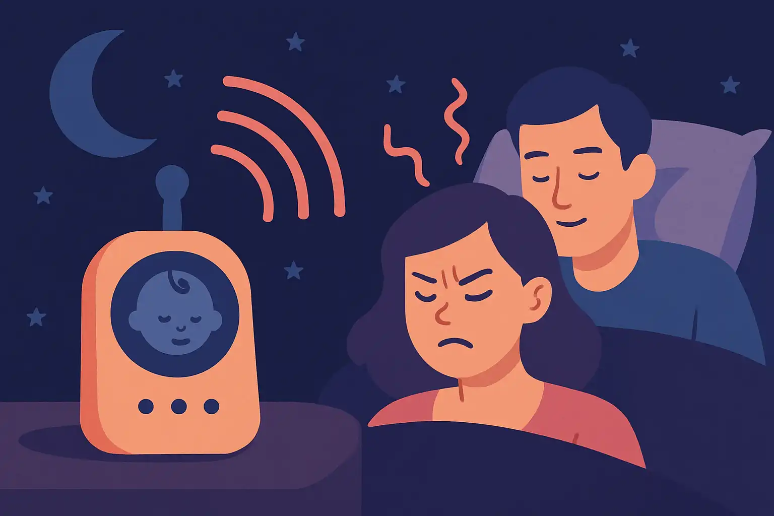 Waarom je babyfoon je partner wakker maakt (en zo los je het zonder ruzie op)