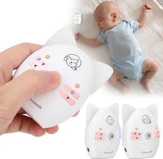 Draagbare draadloze bidirectionele spraak- en audiomonitoring-babyfoon met nachtlampje voor babyveiligheid - EU-stekker - HTML content - digitaal audio .