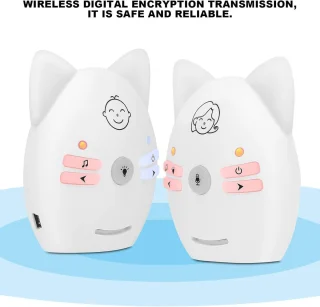 Draagbare draadloze bidirectionele spraak- en audiomonitoring-babyfoon met nachtlampje voor babyveiligheid - EU-stekker - HTML content - digitaal audio .