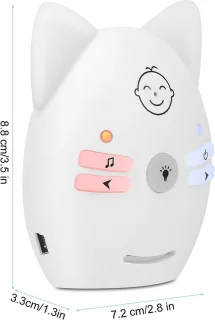 Draagbare draadloze bidirectionele spraak- en audiomonitoring-babyfoon met nachtlampje voor babyveiligheid - EU-stekker - HTML content - digitaal audio .