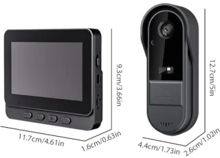Draadloze Videofoon met 4,3 Inch Monitor en Nachtzicht – Video-intercom met Menselijke Detectie en Bidirectionele Audio