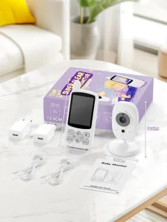 Babyfoon Camera met 720P HD Scherm en Nachtzicht - 4x Zoom, VOX, en Temperatuursensor