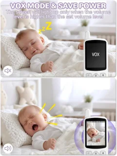Babyfoon Camera met 720P HD Scherm en Nachtzicht - 4x Zoom, VOX, en Temperatuursensor