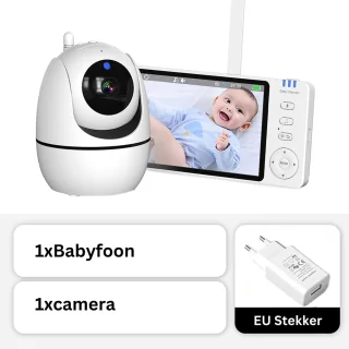 Babyfoon met Camera - Baby Monitor met Brede Kijkhoek - Babyfoon met Camera en App - 355° Rotatie