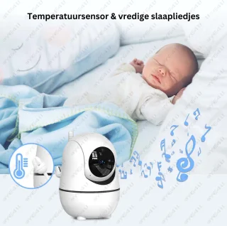 Babyfoon met Camera - Baby Monitor met Brede Kijkhoek - Babyfoon met Camera en App - 355° Rotatie