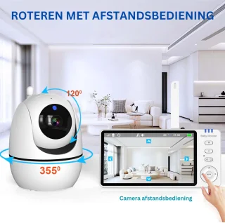 Babyfoon met Camera - Baby Monitor met Brede Kijkhoek - Babyfoon met Camera en App - 355° Rotatie