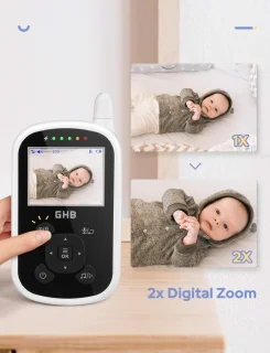 Draadloze babyfoon met LCD-scherm 2,4 inch – Betrouwbare video- en audioverbinding voor ouders