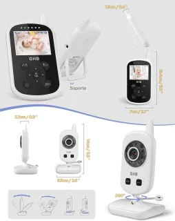 Draadloze babyfoon met LCD-scherm 2,4 inch – Betrouwbare video- en audioverbinding voor ouders