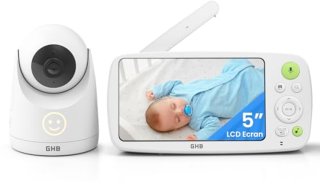 De Babyfoon met camera en 5 inch HD-screen, 4000 mAh batterij en nachtzicht in één oogopslag