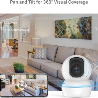 Draadloze Wifi IP Camera voor Binnen met 1080P, Bewegingsdetectie, IR Nachtzicht en 2-weg Audio