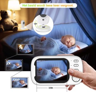 Wat vinden we goed aan de Babyfoon met camera, 3,5" LCD videobabyfoon, babybewakingscamera