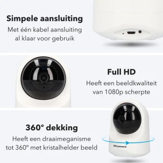 HD Wifi Babyfoon met Camera - app - Beveiliging - 1080P - Geluid en Bewegingsdetectie - Nachtzicht