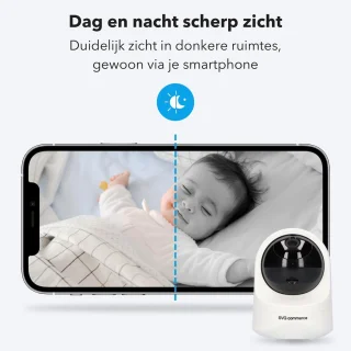 HD Wifi Babyfoon met Camera - app - Beveiliging - 1080P - Geluid en Bewegingsdetectie - Nachtzicht