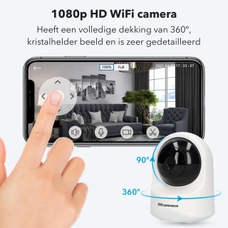 HD Wifi Babyfoon met Camera - app - Beveiliging - 1080P - Geluid en Bewegingsdetectie - Nachtzicht