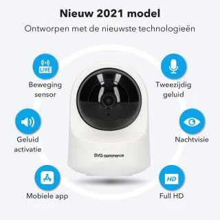 HD Wifi Babyfoon met Camera - app - Beveiliging - 1080P - Geluid en Bewegingsdetectie - Nachtzicht