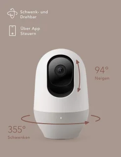 Babyfoon met 360° camera en AI-tracking, 1080p HD, nachtzicht en intercomfunctie