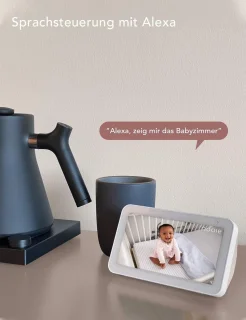 Babyfoon met 360° camera en AI-tracking, 1080p HD, nachtzicht en intercomfunctie