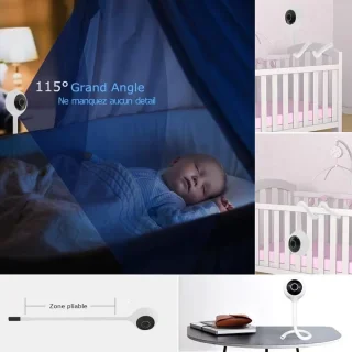 3MP Video Babyfoon met WiFi, Huildetectie, Nachtzicht en Temperatuurmonitoring