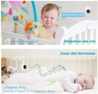 3MP Video Babyfoon met WiFi, Huildetectie, Nachtzicht en Temperatuurmonitoring