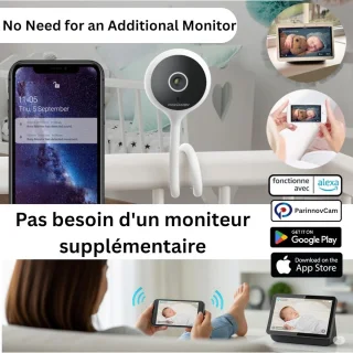 3MP Video Babyfoon met WiFi, Huildetectie, Nachtzicht en Temperatuurmonitoring