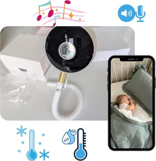 3MP Video Babyfoon met WiFi, Huildetectie, Nachtzicht en Temperatuurmonitoring