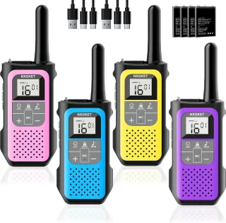 Walkie-Talkies voor Volwassenen en Kinderen met Groot Bereik - Oplaadbare Portofoons met 16 Kanalen en 1200 mAh Batterij
