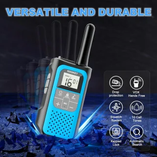 Walkie-Talkies voor Volwassenen en Kinderen met Groot Bereik - Oplaadbare Portofoons met 16 Kanalen en 1200 mAh Batterij