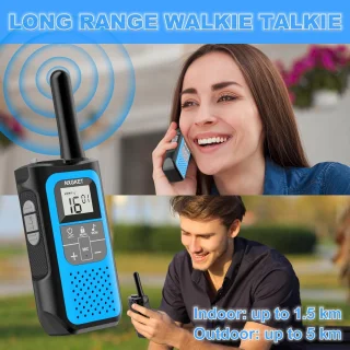 Walkie-Talkies voor Volwassenen en Kinderen met Groot Bereik - Oplaadbare Portofoons met 16 Kanalen en 1200 mAh Batterij