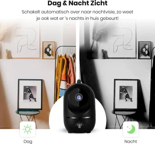 Full HD Wifi Babyfoon met Camera - Bewakingscamera - NL iOS/Android App - Zwart