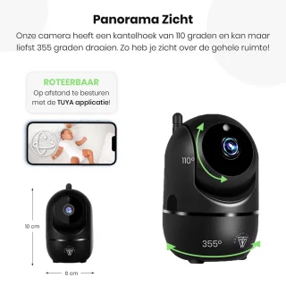 Full HD Wifi Babyfoon met Camera - Bewakingscamera - NL iOS/Android App - Zwart