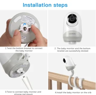 Babyfoonhouder voor HB40/HB65/HB66/HB6339/HB6336/HB6351/HB6550 & Blemil BL9052-2 - Montagebeugels Compatibel met Camera's