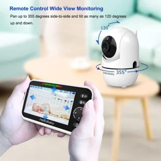 Babyfoon met 2 Camera's, 5'' Splitscreen, Lange Batterijduur, ECO, 2-Weg Audio en Nachtzicht