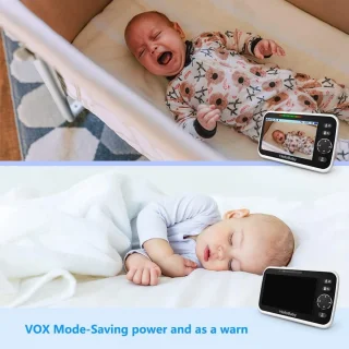 Babyfoon met 2 Camera's, 5'' Splitscreen, Lange Batterijduur, ECO, 2-Weg Audio en Nachtzicht