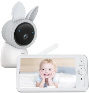 2K UHD Video Baby Monitor met 12.7 cm LCD Scherm, Draaifunctie en Automatische Volging
