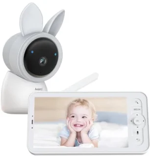 2K UHD Video Baby Monitor met 12.7 cm LCD Scherm, Draaifunctie en Automatische Volging