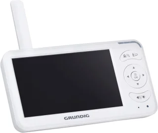 Grundig Video Babyfoon met Camera - Baby Monitor met 5-inch Kleurenscherm - Babyphone met Nachtzicht, Temperatuurweergave en Terugspreekfunctie - Wit