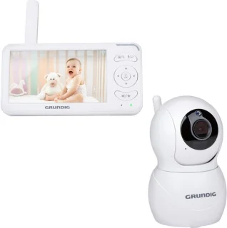 Grundig Video Babyfoon met Camera - Baby Monitor met 5-inch Kleurenscherm - Babyphone met Nachtzicht, Temperatuurweergave en Terugspreekfunctie - Wit
