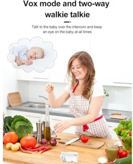 Babyfoon met Camera en Audio, 720P HD-scherm Video-babyfoon met Temperatuurdetectie, Geen Wifi, Tweerichtingsgesprek, Ideaal voor Nieuwe Moeders (EU-stekker)