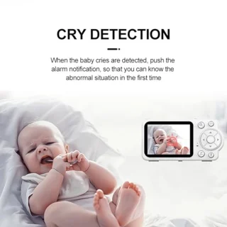 Babyfoon met Camera en Audio, 720P HD-scherm Video-babyfoon met Temperatuurdetectie, Geen Wifi, Tweerichtingsgesprek, Ideaal voor Nieuwe Moeders (EU-stekker)