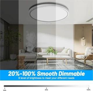 Plafondlamp 24W 3200 lumen led-plafondlamp met 7 RGB-kleuren waterdicht - helderheidsgeheugenfunctie
