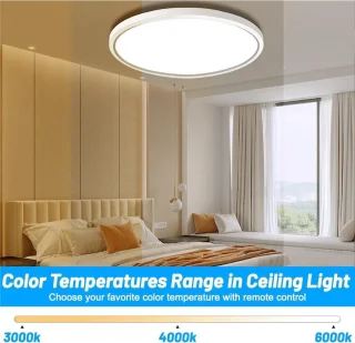 Plafondlamp 24W 3200 lumen led-plafondlamp met 7 RGB-kleuren waterdicht - helderheidsgeheugenfunctie