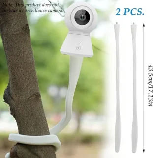 Baby Monitor Holder, 2 Pieces, Universal Video Camera Mount Flexible with 1/4 Inch Thread Hole, No Tools or Wall Damage, Security Camera Mount (White)