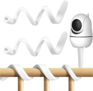 Baby Monitor Holder, 2 Pieces, Universal Video Camera Mount Flexible with 1/4 Inch Thread Hole, No Tools or Wall Damage, Security Camera Mount (White)