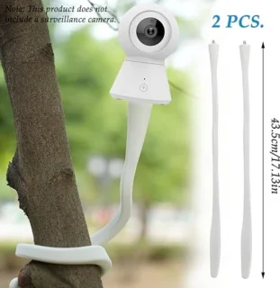 Baby Monitor Holder, 2 Pieces, Universal Video Camera Mount Flexible with 1/4 Inch Thread Hole, No Tools or Wall Damage, Security Camera Mount (White)