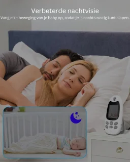 Babyfoon met Camera en Wifi - Babyphone met Thermometer - Two-Way Audio - Nachtzicht