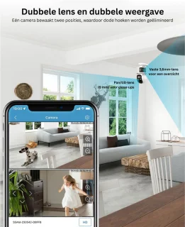 Hondencamera - Huisdiercamera - Babyfoon met Camera en App - Baby Monitor - Full HD - Wit