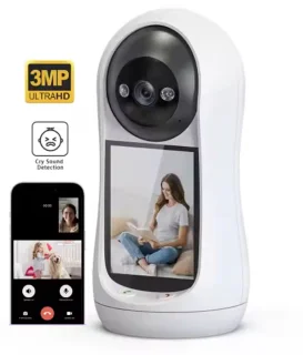 Babyfoon met Camera - Tweeweg Video & Audio - Baby Monitor - Lichaamstracking - WiFi Camera - Beweging Detectie & Alarm - Video oproep - Intercom - Smart 2MP Baby Security Camera - IP Wireless CCTV Surveillance