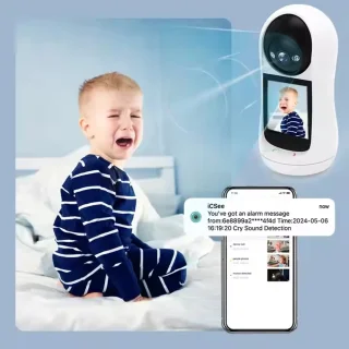 Babyfoon met Camera - Tweeweg Video & Audio - Baby Monitor - Lichaamstracking - WiFi Camera - Beweging Detectie & Alarm - Video oproep - Intercom - Smart 2MP Baby Security Camera - IP Wireless CCTV Surveillance
